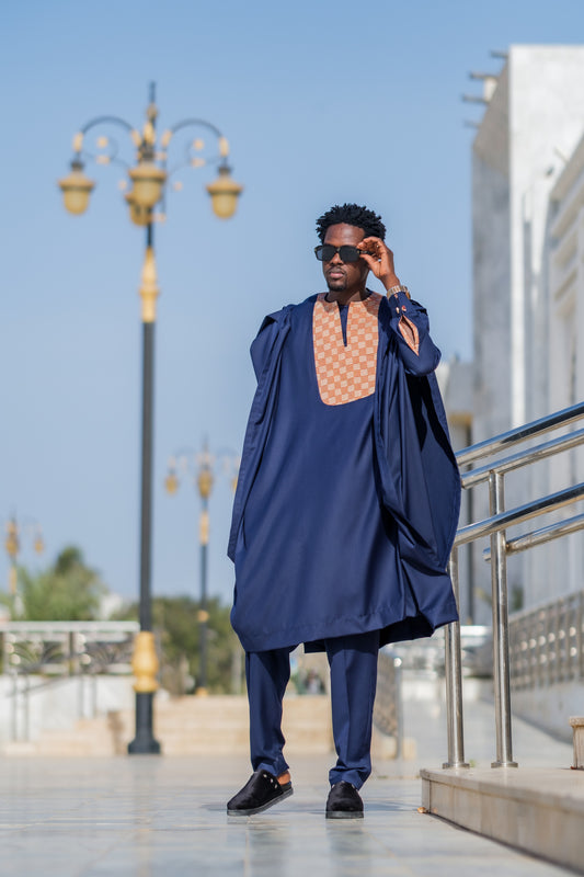 Tenue KISSIMA bleu foncé - Mansa & Moderne