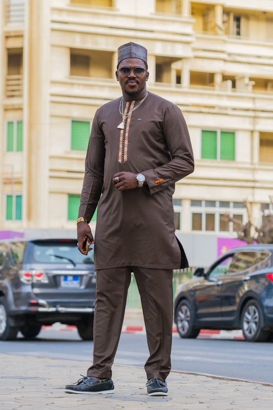 Tenue HAMET marron - Élégance Traditionnelle